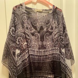 One World 2 piece tank and handkerchief poncho overlay